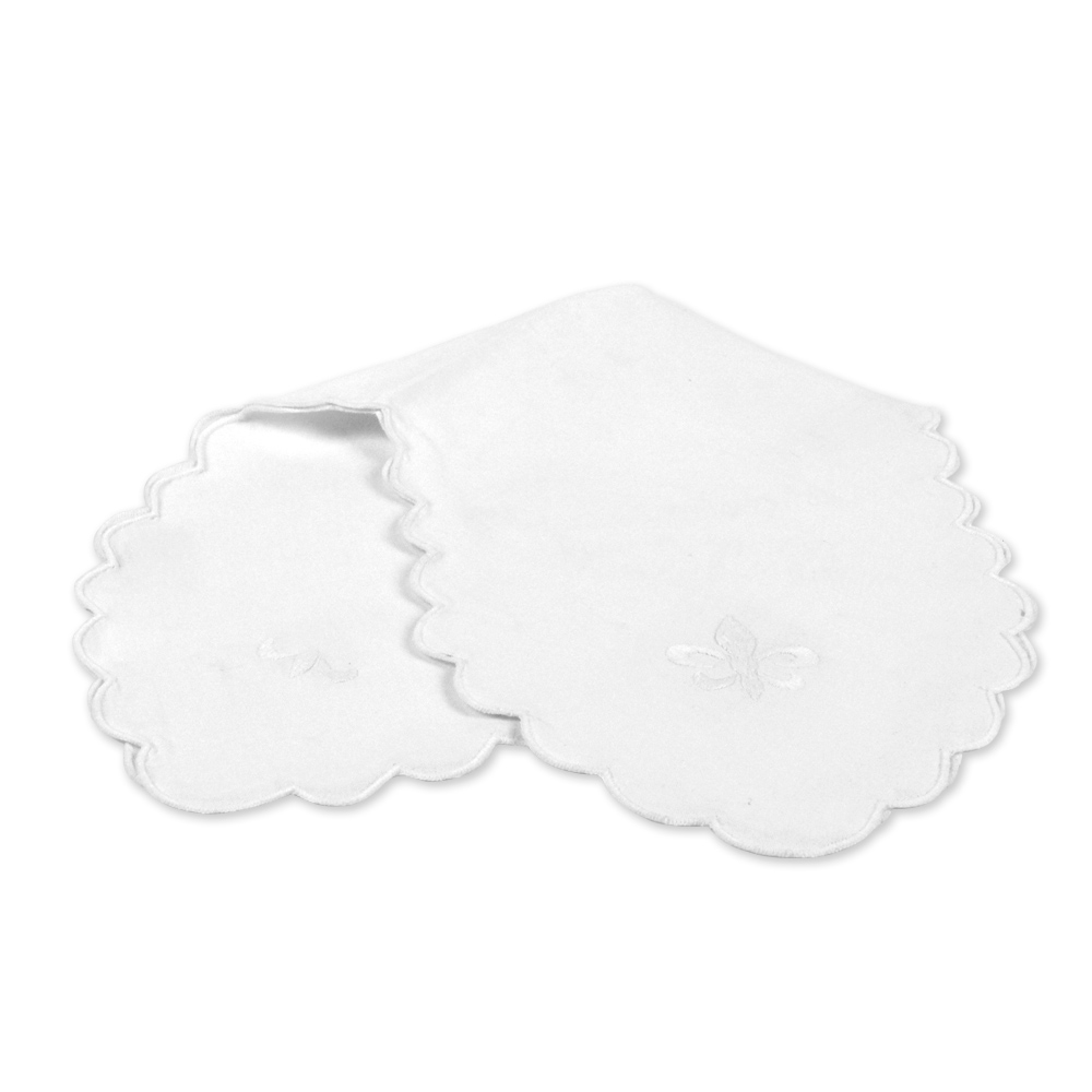 Esconera Bordada a mano Blanca